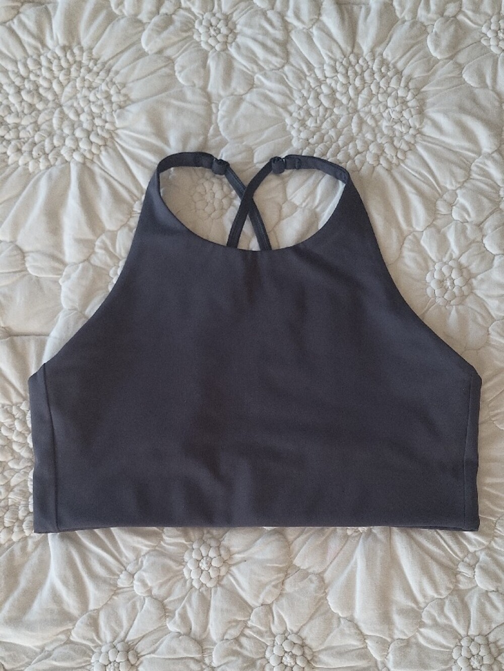 girlfriend collective Charcoal Gray High-Neck Sports Bra M NWOT